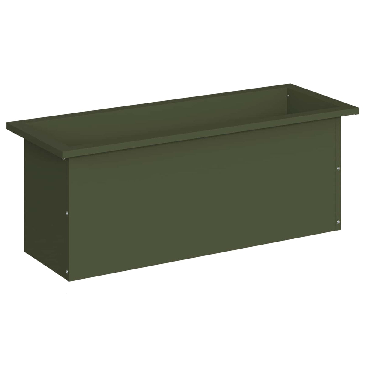 Plantenbak met led Olijfgroen 30 x 80 x 30 cm Staal
