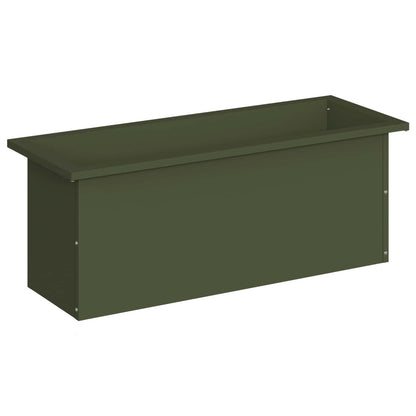 Plantenbak met led Olijfgroen 30 x 80 x 30 cm Staal