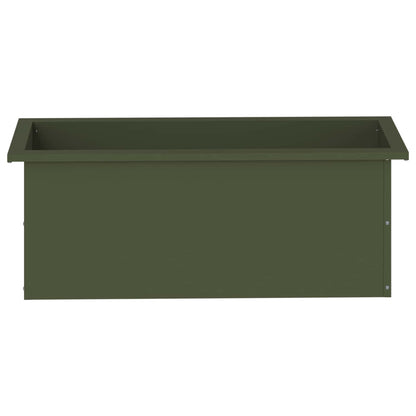Plantenbak met led Olijfgroen 30 x 80 x 30 cm Staal