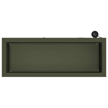 Plantenbak met led Olijfgroen 30 x 80 x 30 cm Staal