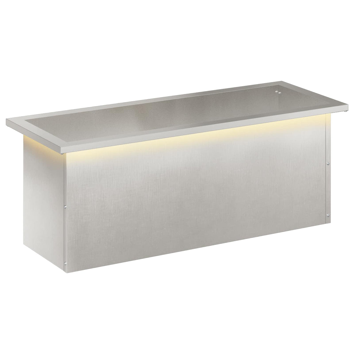 Plantenbak met led zilver 30 x 80 x 30 cm Roestvrij staal