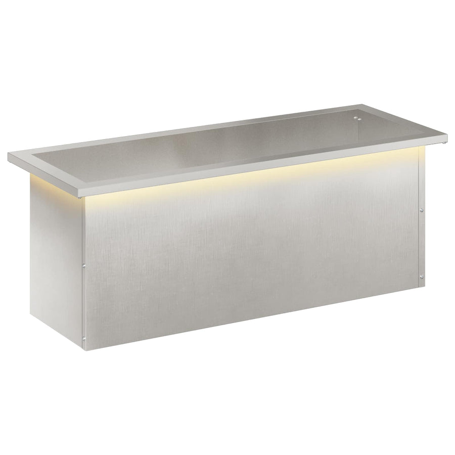 Plantenbak met led zilver 30 x 80 x 30 cm Roestvrij staal
