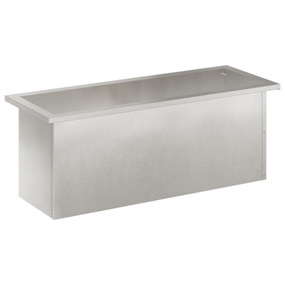 Plantenbak met led zilver 30 x 80 x 30 cm Roestvrij staal