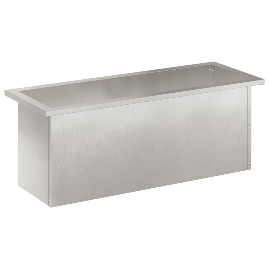 Plantenbak met led zilver 30 x 80 x 30 cm Roestvrij staal
