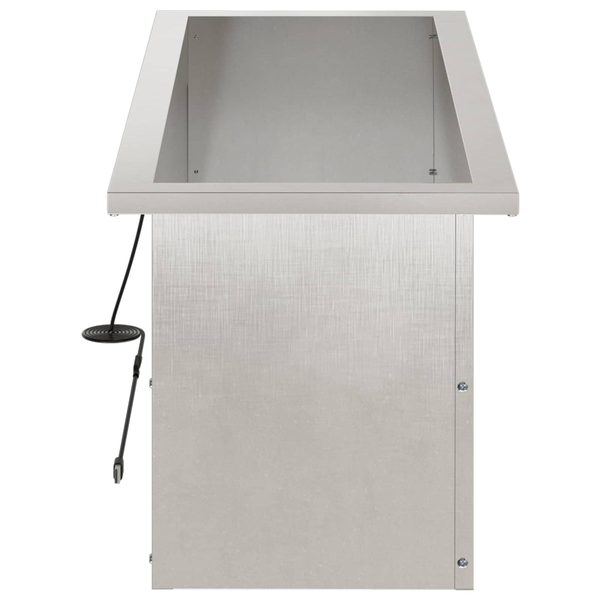 Plantenbak met led zilver 30 x 80 x 30 cm Roestvrij staal