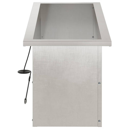 Plantenbak met led zilver 30 x 80 x 30 cm Roestvrij staal