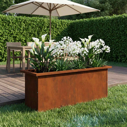 Plantenbak met led Roestkleurig 30 x 80 x 30 cm weervast staal
