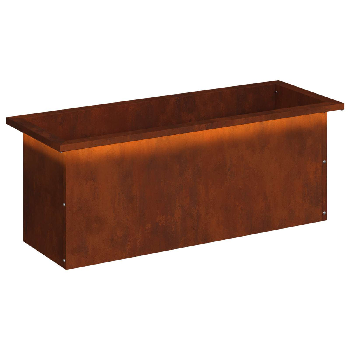Plantenbak met led Roestkleurig 30 x 80 x 30 cm weervast staal