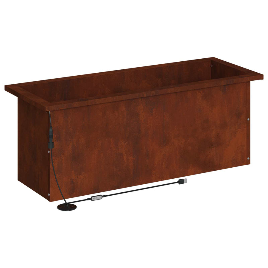 Plantenbak met led Roestkleurig 30 x 80 x 30 cm weervast staal