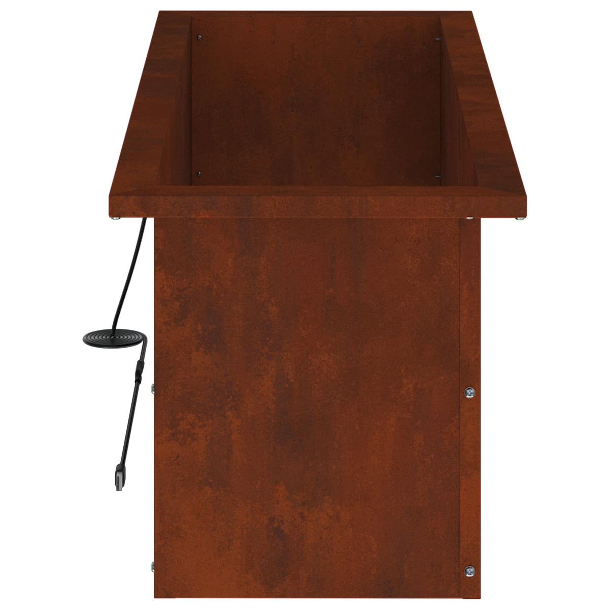 Plantenbak met led Roestkleurig 30 x 80 x 30 cm weervast staal