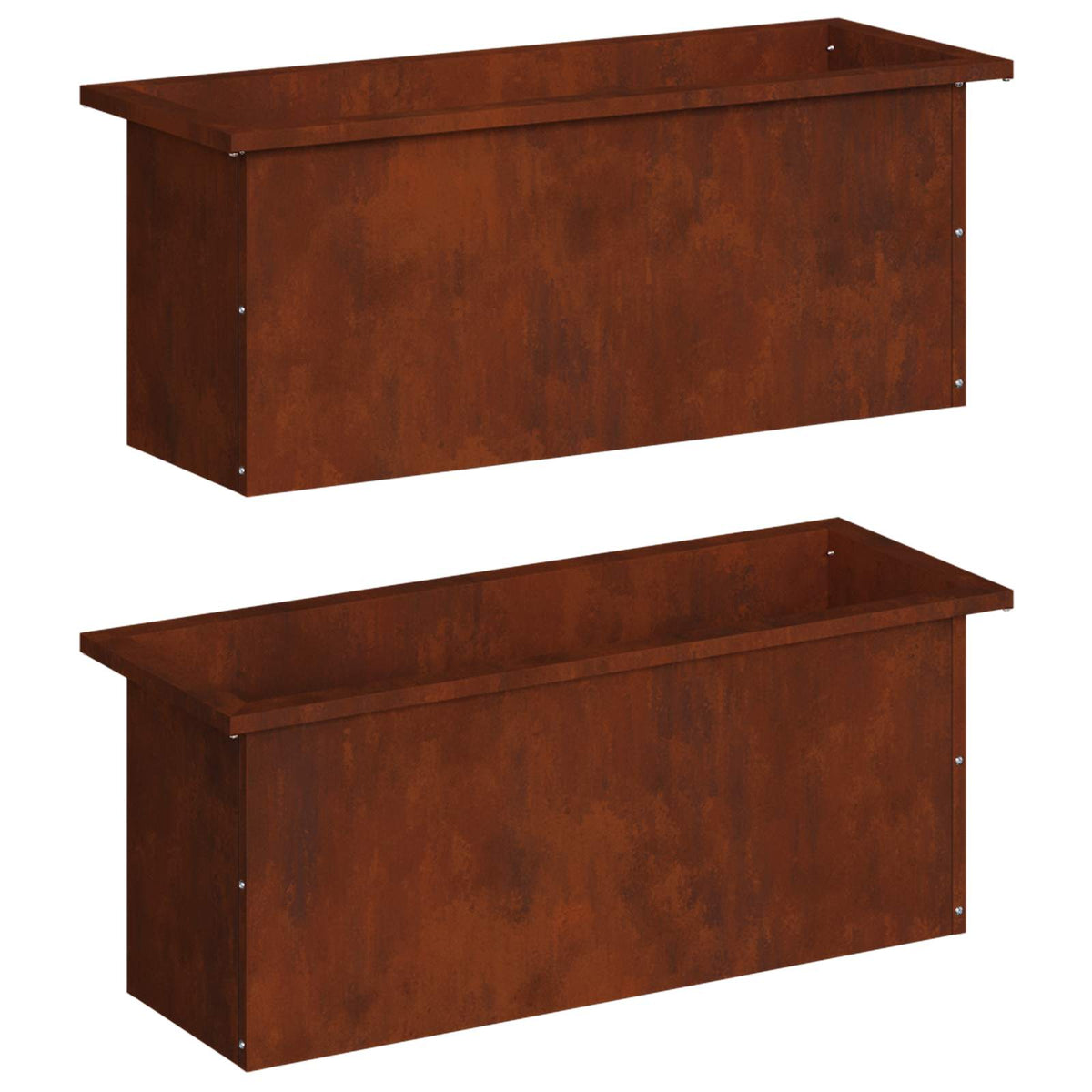 Plantenbak met led 2 st Roestkleurig 30 x 80 x 30 cm