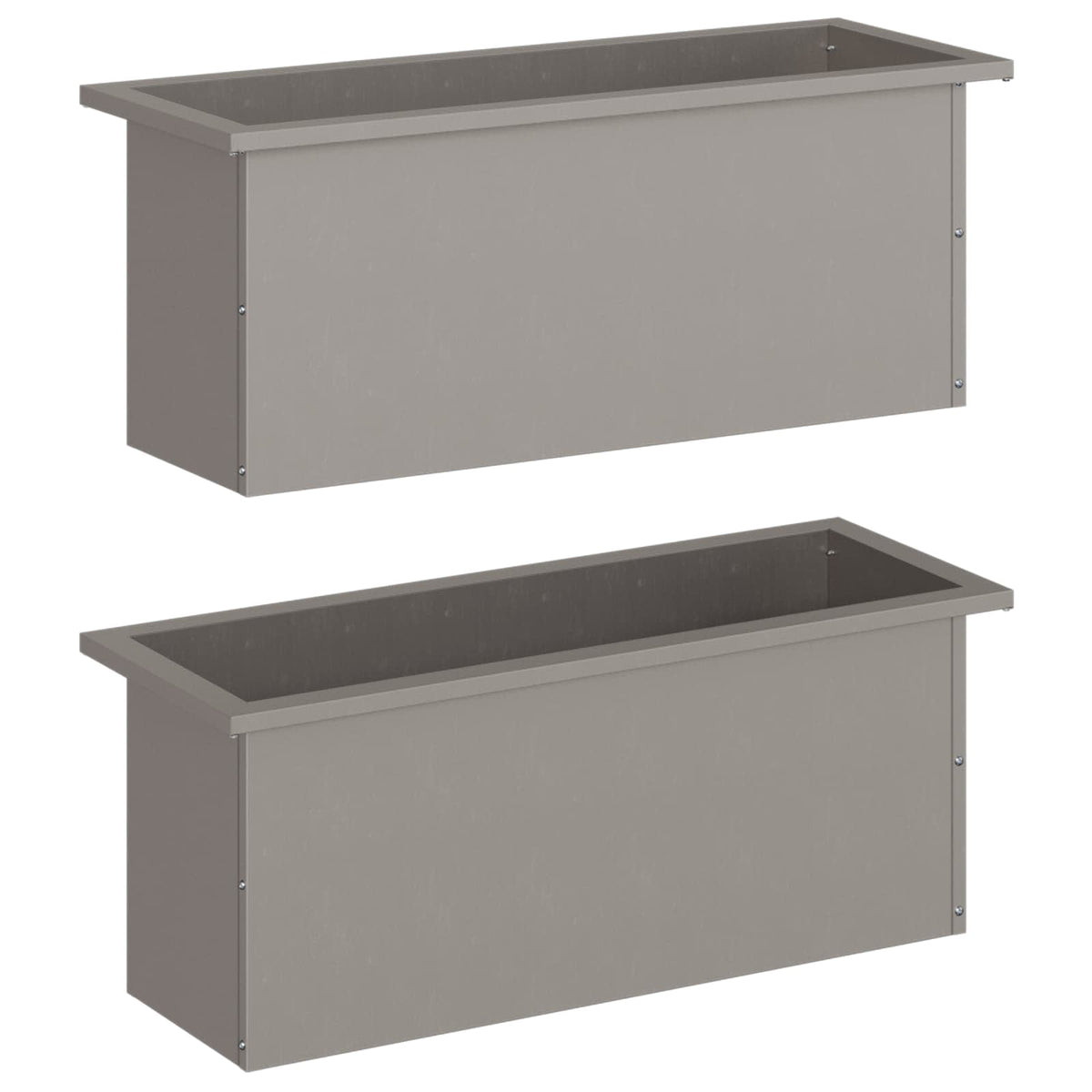 Plantenbak met led 2 st Roestkleurig 30 x 80 x 30 cm