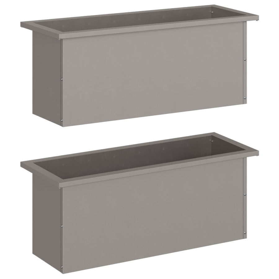 Plantenbak met led 2 st Roestkleurig 30 x 80 x 30 cm