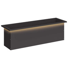 Plantenbak met led Zwart 30 x 100 x 30 cm Staal