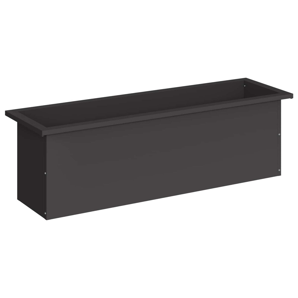Plantenbak met led Zwart 30 x 100 x 30 cm Staal