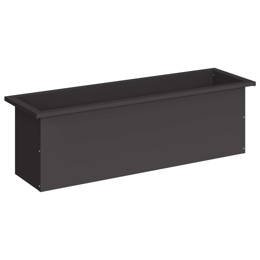 Plantenbak met led Zwart 30 x 100 x 30 cm Staal