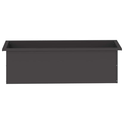 Plantenbak met led 2 st Zwart 30 x 100 x 30 cm Staal