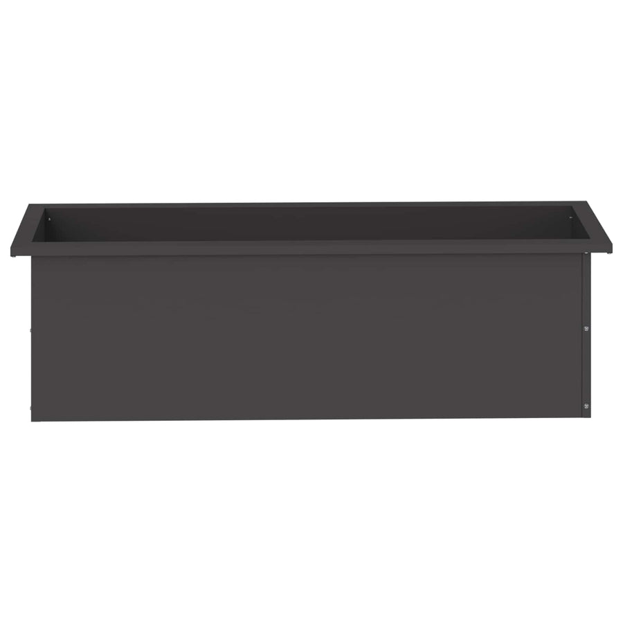 Plantenbak met led 2 st Zwart 30 x 100 x 30 cm Staal