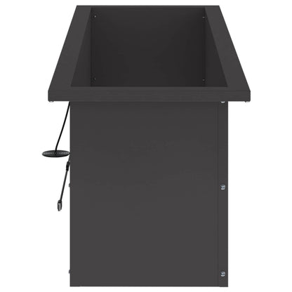 Plantenbak met led 2 st Zwart 30 x 100 x 30 cm Staal