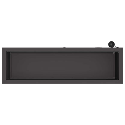 Plantenbak met led 2 st Zwart 30 x 100 x 30 cm Staal