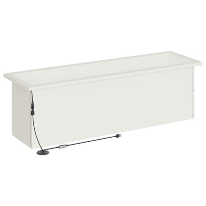 Plantenbak met led 2 st Wit 30 x 100 x 30 cm Staal