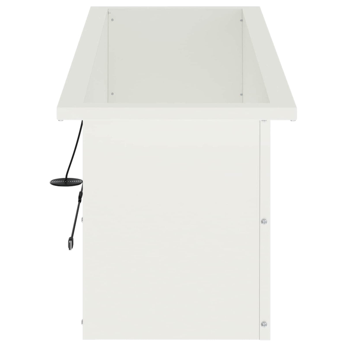 Plantenbak met led 2 st Wit 30 x 100 x 30 cm Staal