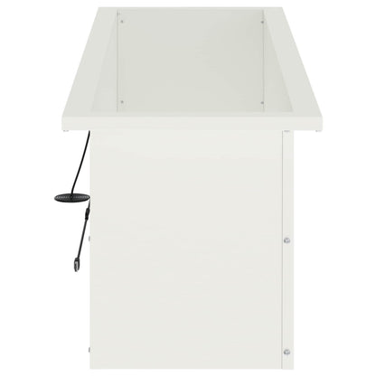 Plantenbak met led 2 st Wit 30 x 100 x 30 cm Staal