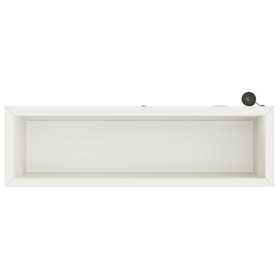 Plantenbak met led 2 st Wit 30 x 100 x 30 cm Staal