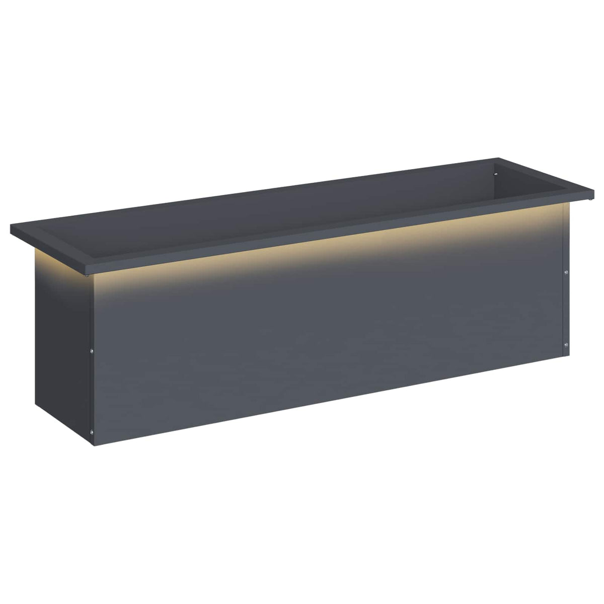 Plantenbak met led Antraciet 30 x 100 x 30 cm Staal