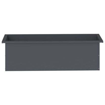 Plantenbak met led 2 st Antraciet 30 x 100 x 30 cm Staal
