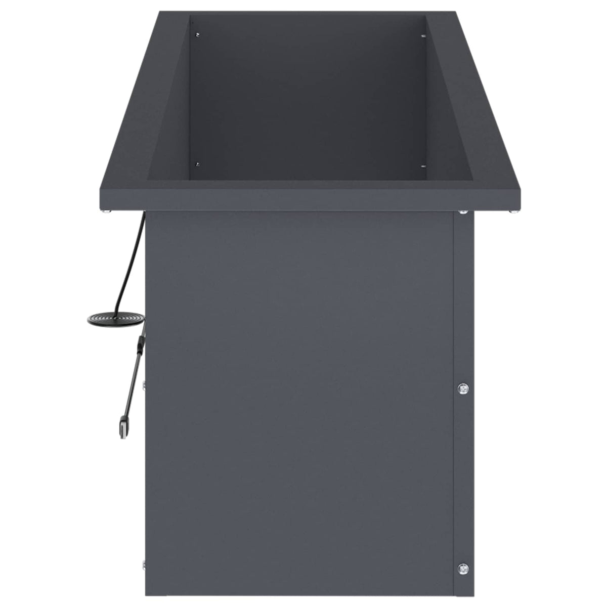 Plantenbak met led 2 st Antraciet 30 x 100 x 30 cm Staal