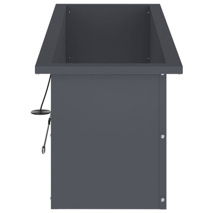 Plantenbak met led 2 st Antraciet 30 x 100 x 30 cm Staal