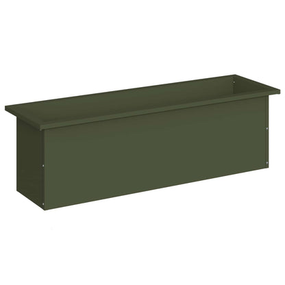 Plantenbak met led Olijfgroen 30 x 100 x 30 cm Staal