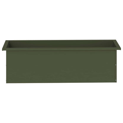 Plantenbak met led Olijfgroen 30 x 100 x 30 cm Staal