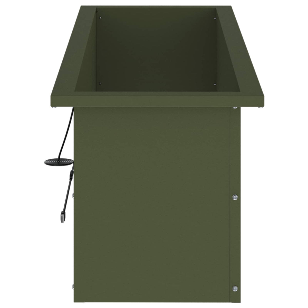 Plantenbak met led Olijfgroen 30 x 100 x 30 cm Staal