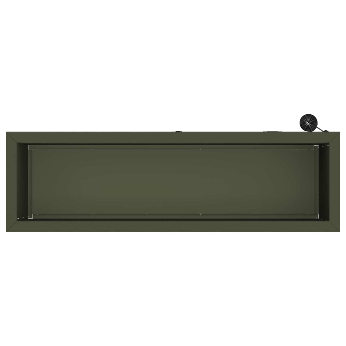 Plantenbak met led Olijfgroen 30 x 100 x 30 cm Staal