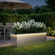 Plantenbak led zilver 100x30x30 cm roestvrij staal