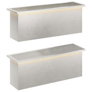 Plantenbak 2 st zilver 30x100x30 cm led roestvrij staal