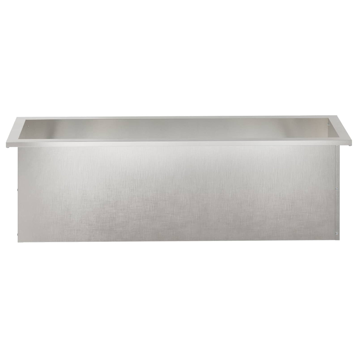 Plantenbak met led 2 st zilver 30 x 100 x 30 cm Roestvrij staal