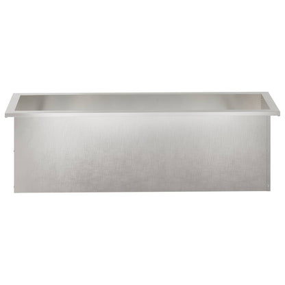 Plantenbak met led 2 st zilver 30 x 100 x 30 cm Roestvrij staal
