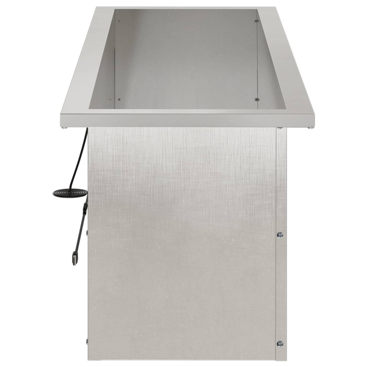 Plantenbak met led 2 st zilver 30 x 100 x 30 cm Roestvrij staal