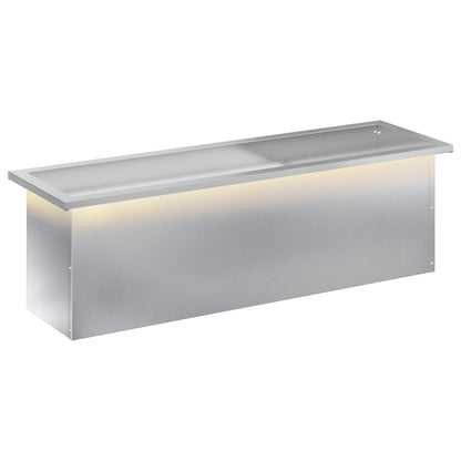 Plantenbak met led zilver 30 x 100 x 30 cm Gegalvaniseerd staal