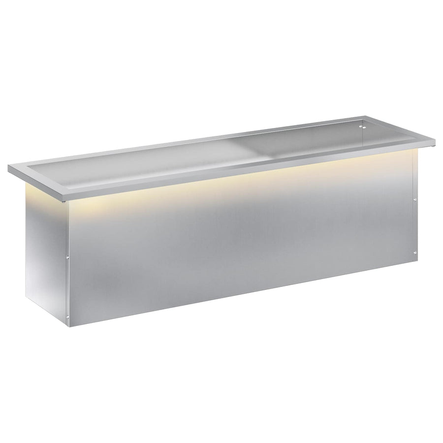 Plantenbak met led zilver 30 x 100 x 30 cm Gegalvaniseerd staal