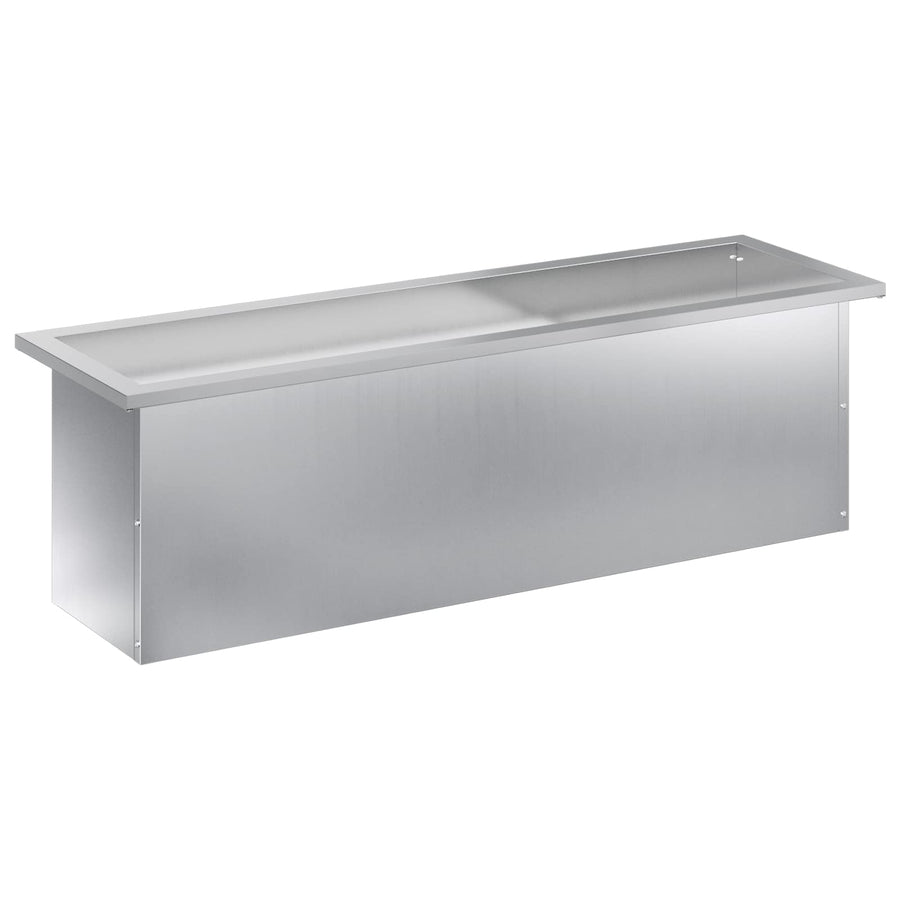 Plantenbak met led zilver 30 x 100 x 30 cm Gegalvaniseerd staal