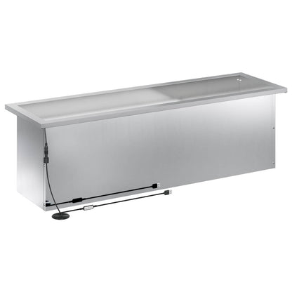 Plantenbak met led 2 st zilver 30 x 100 x 30 cm