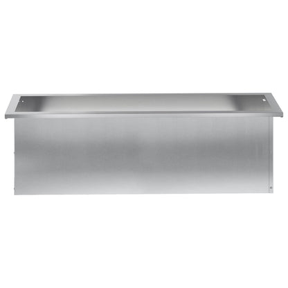 Plantenbak met led 2 st zilver 30 x 100 x 30 cm