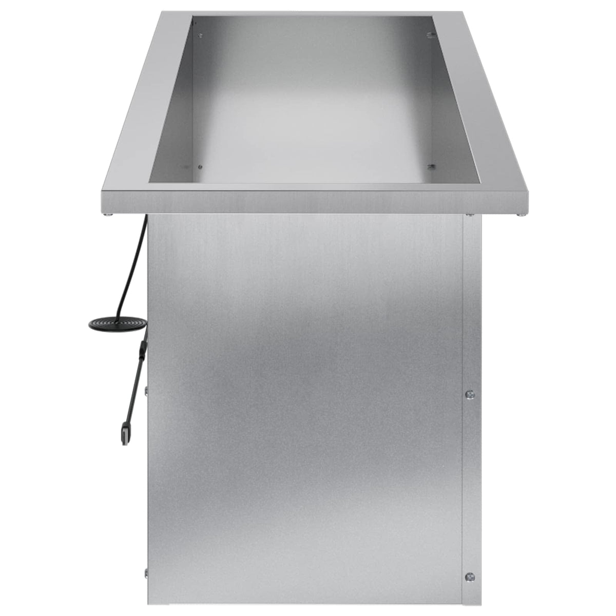 Plantenbak met led 2 st zilver 30 x 100 x 30 cm