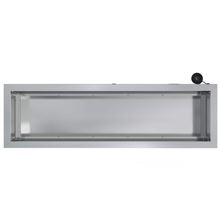 Plantenbak met led 2 st zilver 30 x 100 x 30 cm