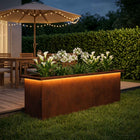Plantenbak staal roestkleurig 30x100x30 cm led