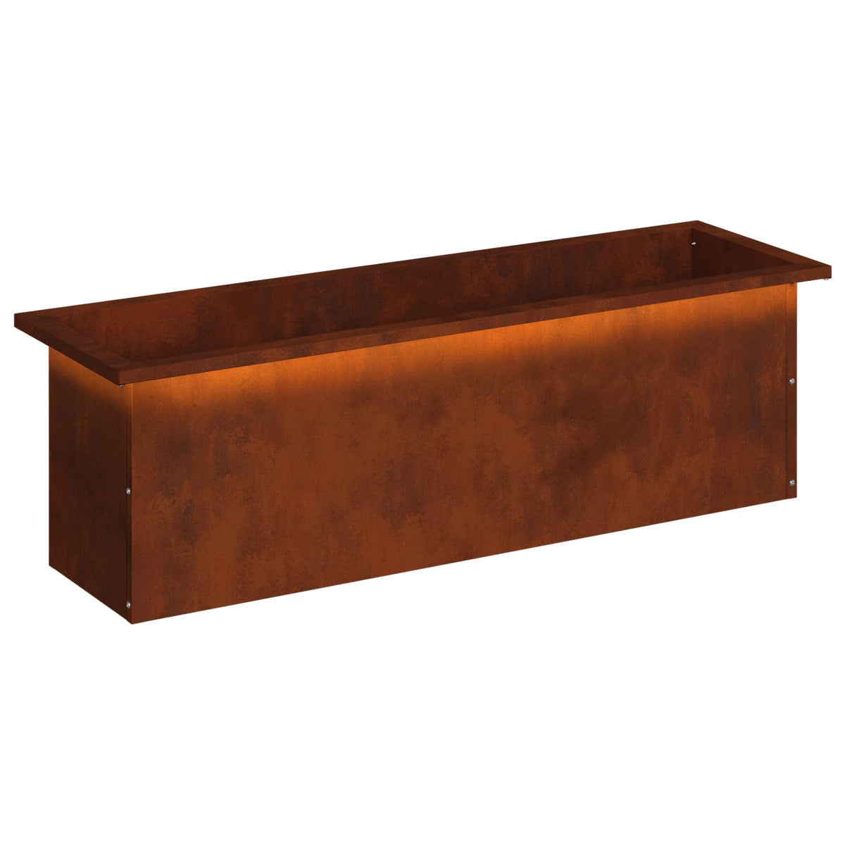 Plantenbak met led Roestkleurig 30 x 100 x 30 cm weervast staal